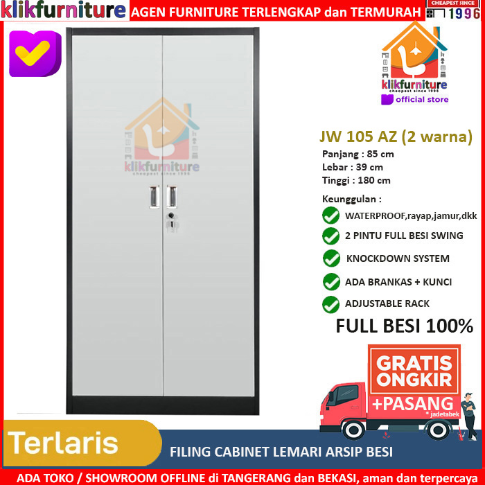 Lemari Arsip Filing Cabinet Besi 2 Pintu Full Plat JW 105