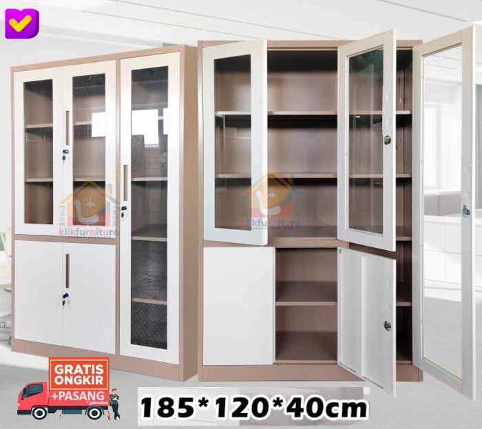 smj 312 lemari arsip filing cabinet 3 pintu coklat