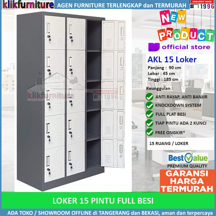 Locker Besi / Loker Besi / Loker File Besi 15 PINTU AKL15