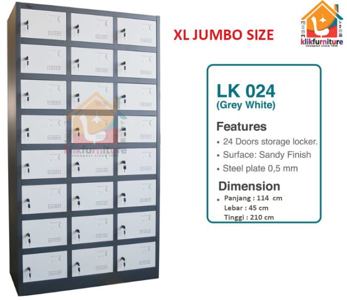 Size XL Locker Besi / Loker Besi / Loker File Besi 24 PINTU AKL24